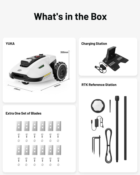 Mammotion YUKA 2000 Robot Lawn Mower with 4G, Reception 0.5 Acre,Max. 0.7 Acre, Ultrasense AI Vision & RTK, Auto Mapping & App Control,45% Slope,Wireless Perimeter,Dual Cutting Discs, 20 Mowing Zones